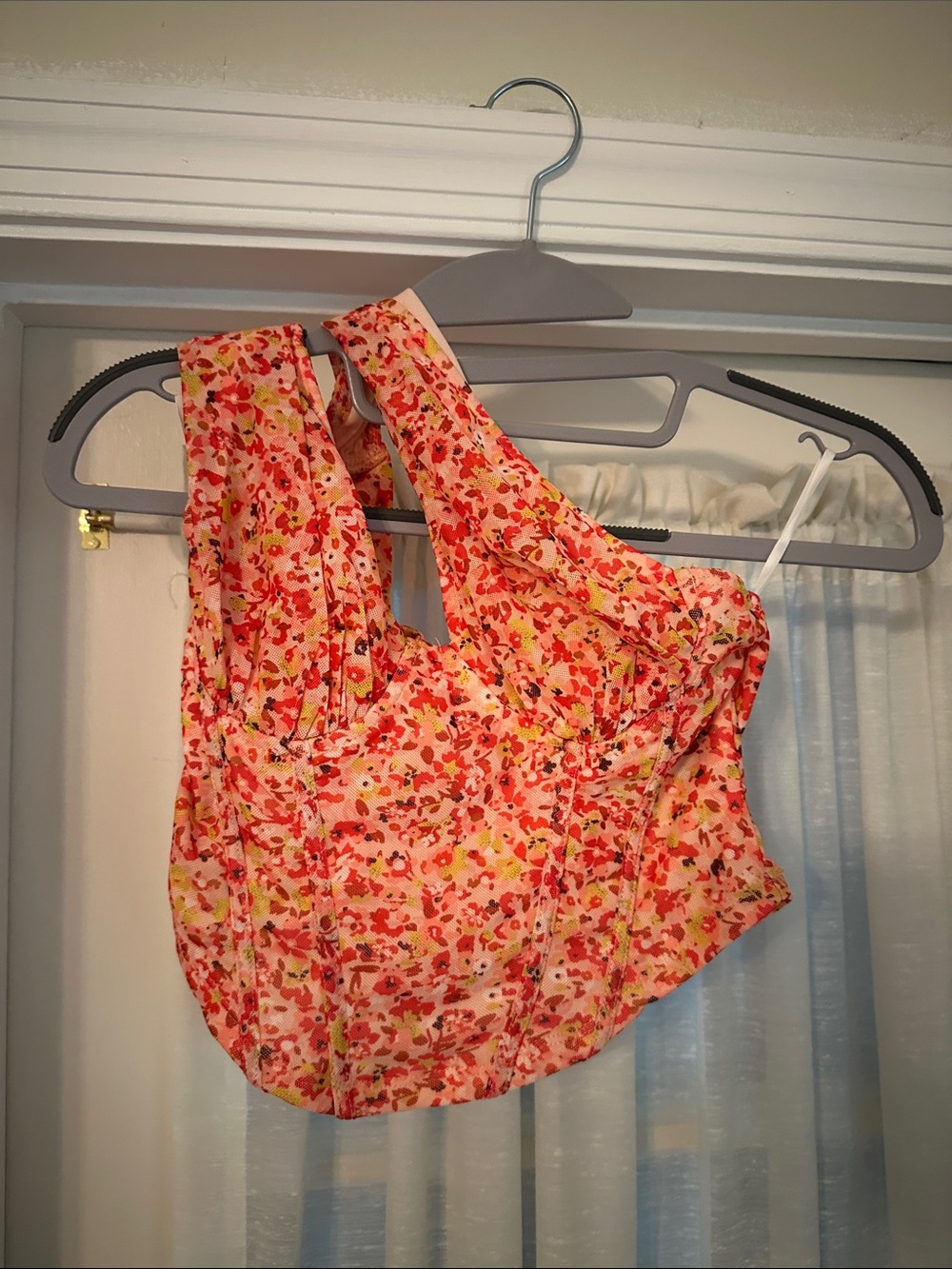 SHEIN Pink Floral Halter Camisole